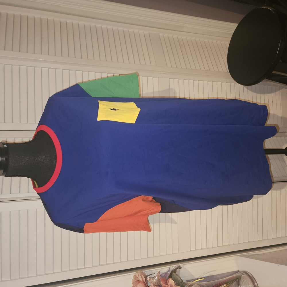 Ralph Lauren Color Block Tee - Blue, Green, Orange